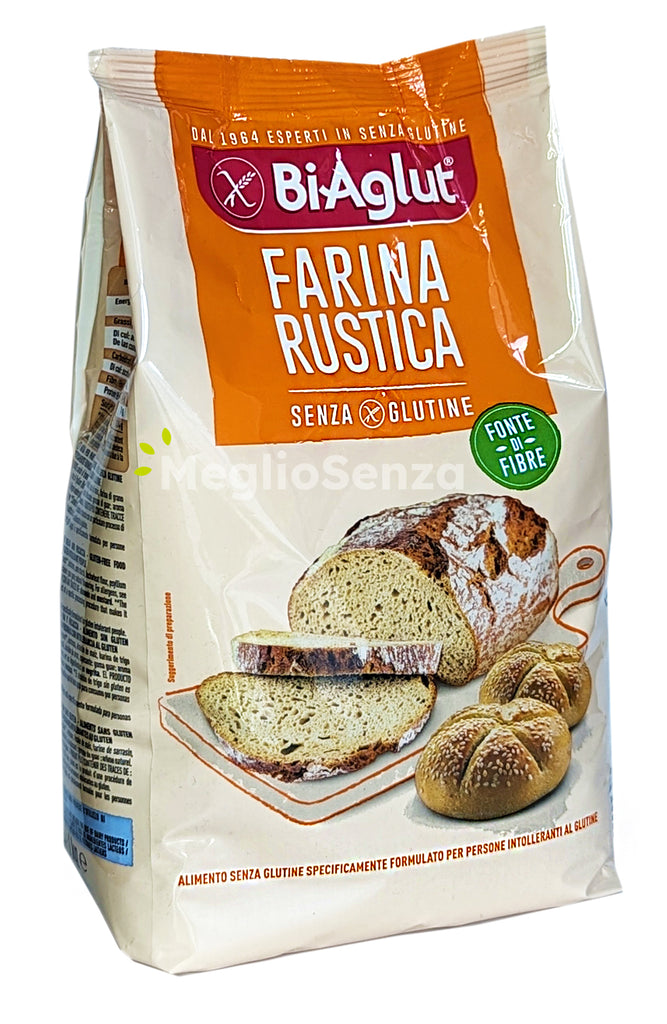 BIAglut - farina rustica - senza glutine - senza latte - senza uova - Megliosenza