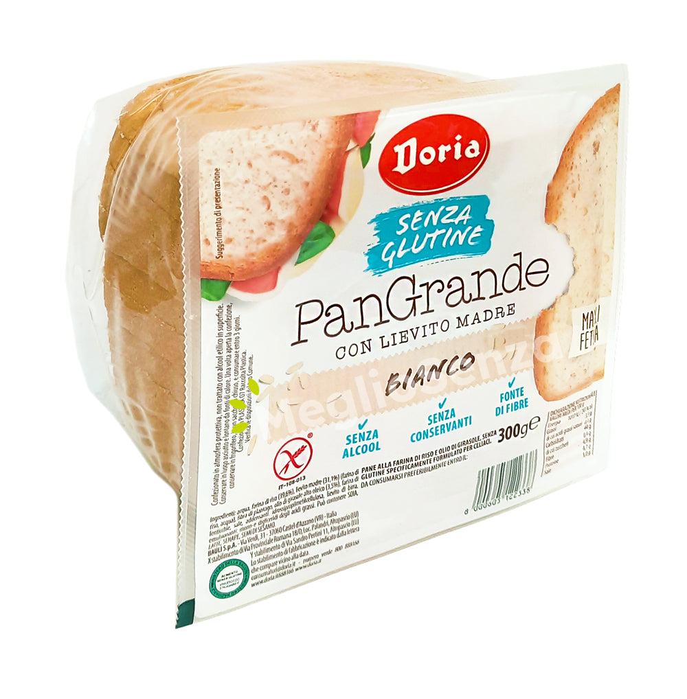 Doria - PanGrande Bianco - senza glutine - senza lattosio - senza uova - MeglioSenza