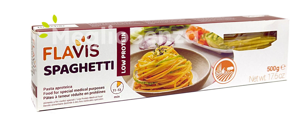 Flavis -Spaghetti - pasta aproteica - senza proteine - senza glutine - senza latte - senza  uova - MeglioSenza