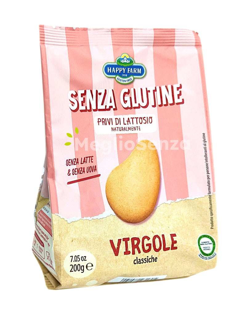 Happy Farm - Virgole - senza glutine - senza latte - senza uova - senza lattosio - vegan  - MeglioSenza- 