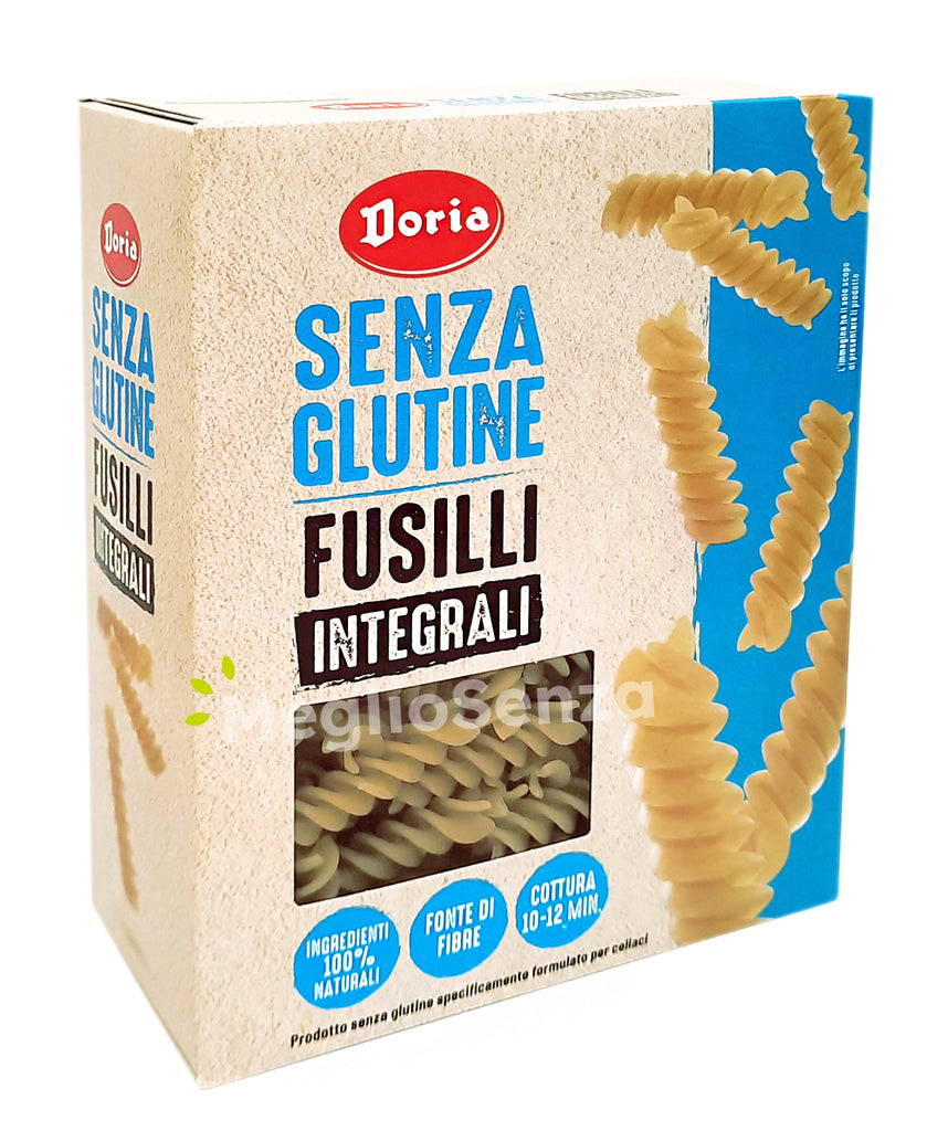 Doria - Fusilli integrali - Senza Glutine - Senza Latte - Senza Uova - MeglioSenza