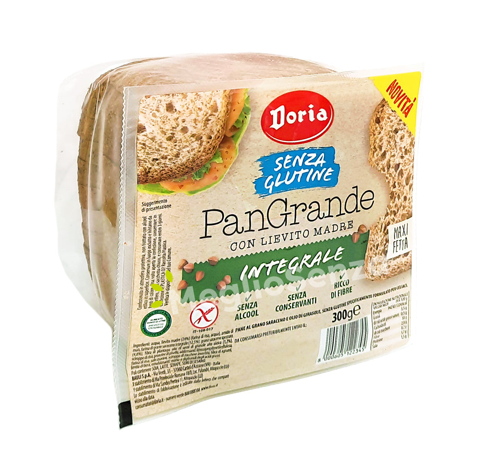 Doria - PanGrande Integrale - senza glutine - senza lattosio - senza uova - MeglioSenza