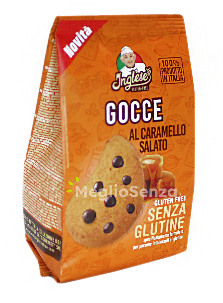 Inglese - Gocce al caramello salato - senza glutine - senza uova - megliosenza