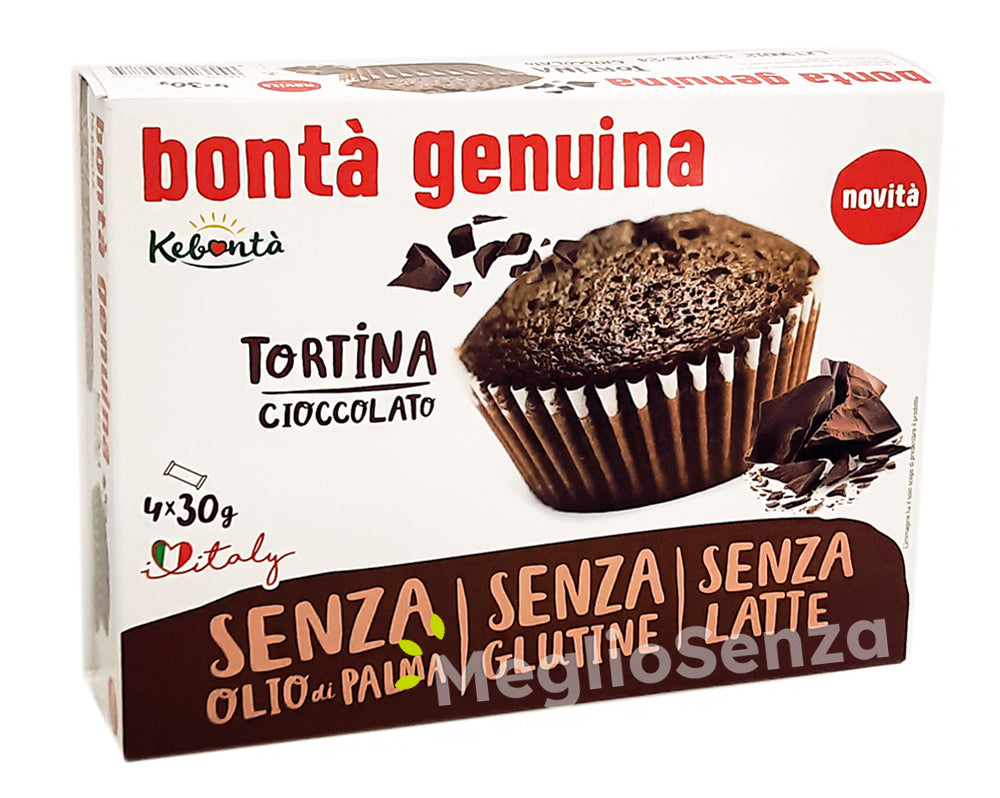 Kebontà - Tortina al cioccolato - senza glutine - senza latte - MeglioSenza