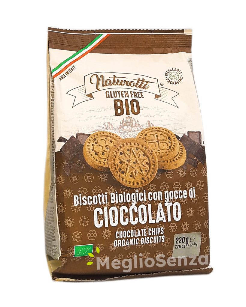 NNaturotti - Biscotti biologici con gocce di cioccolato - senza glutine - MeglioSenza