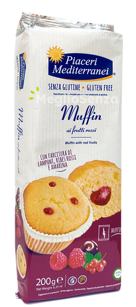 Piaceri Mediterranei - Muffin ai Frutti rossi - senza glutine - senza latte - MeglioSenza