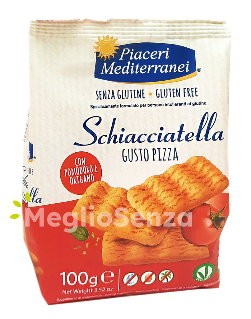 Piaceri Mediterranei - Schiacciatella Gusto Pizza - Senza Glutine - Senza Latte - Senza Uova - MeglioSenza 