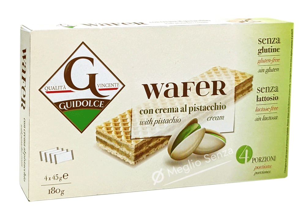 GUIDOLCE -WAFER con crema al pistacchio senza glutine 4x45g