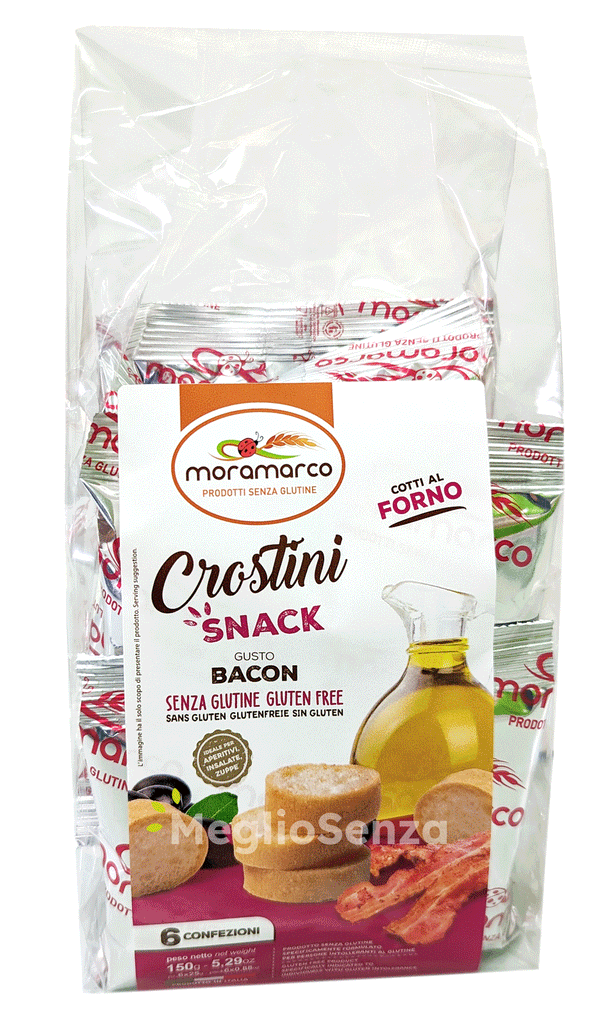 Moramaco - Crostini Bacon - Senza Glutine - senza latte - senza uova - MeglioSenza