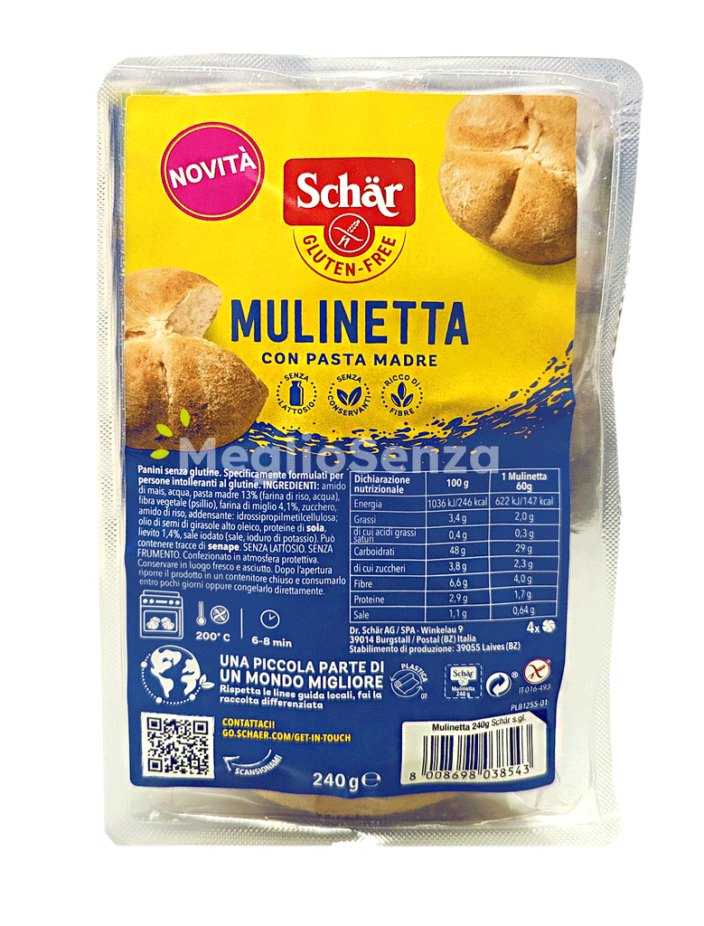 Schar - Mulinetta - Senza Glutine - Senza Latte - Senza Uova - MeglioSenza