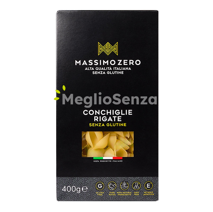 Massimo Zero - Conchiglie rigate - senza glutine - senza latte - senza uova - MeglioSenza